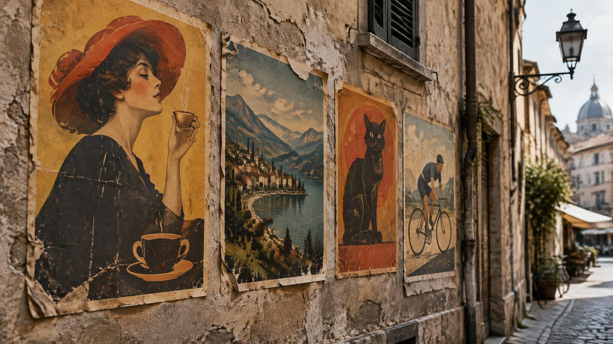 vintage poster on wall